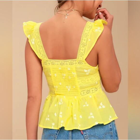 NWT Free People Beautiful Fleurs Lace Sleeve Blouse - Picture 3 of 14